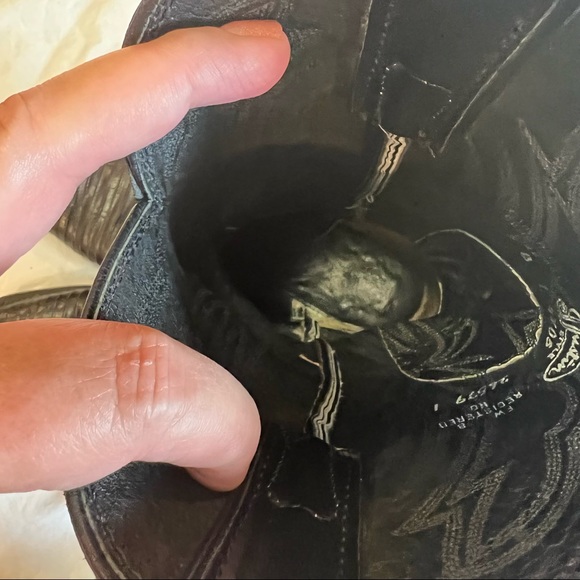 Justin 4705 Vintage Black Lizard and Leather Pull on Boot size 7 - Picture 12 of 16